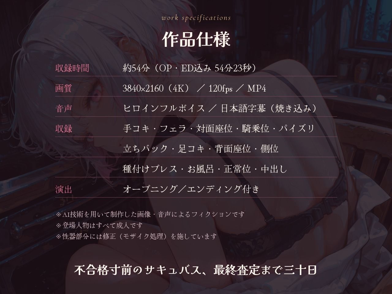 【大ボリューム54分】研修台さん、今夜も搾らせてください（はーと） 〜生意気サキュバスの寸止め搾精30日〜 d_831518 画像5